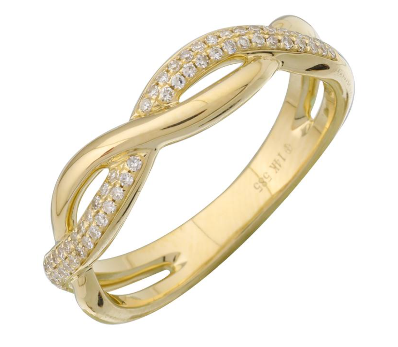 Yellow Gold Twisted Diamond Ring