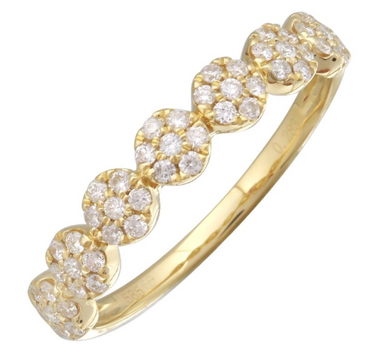 Yellow Gold Diamond Cluster Ring