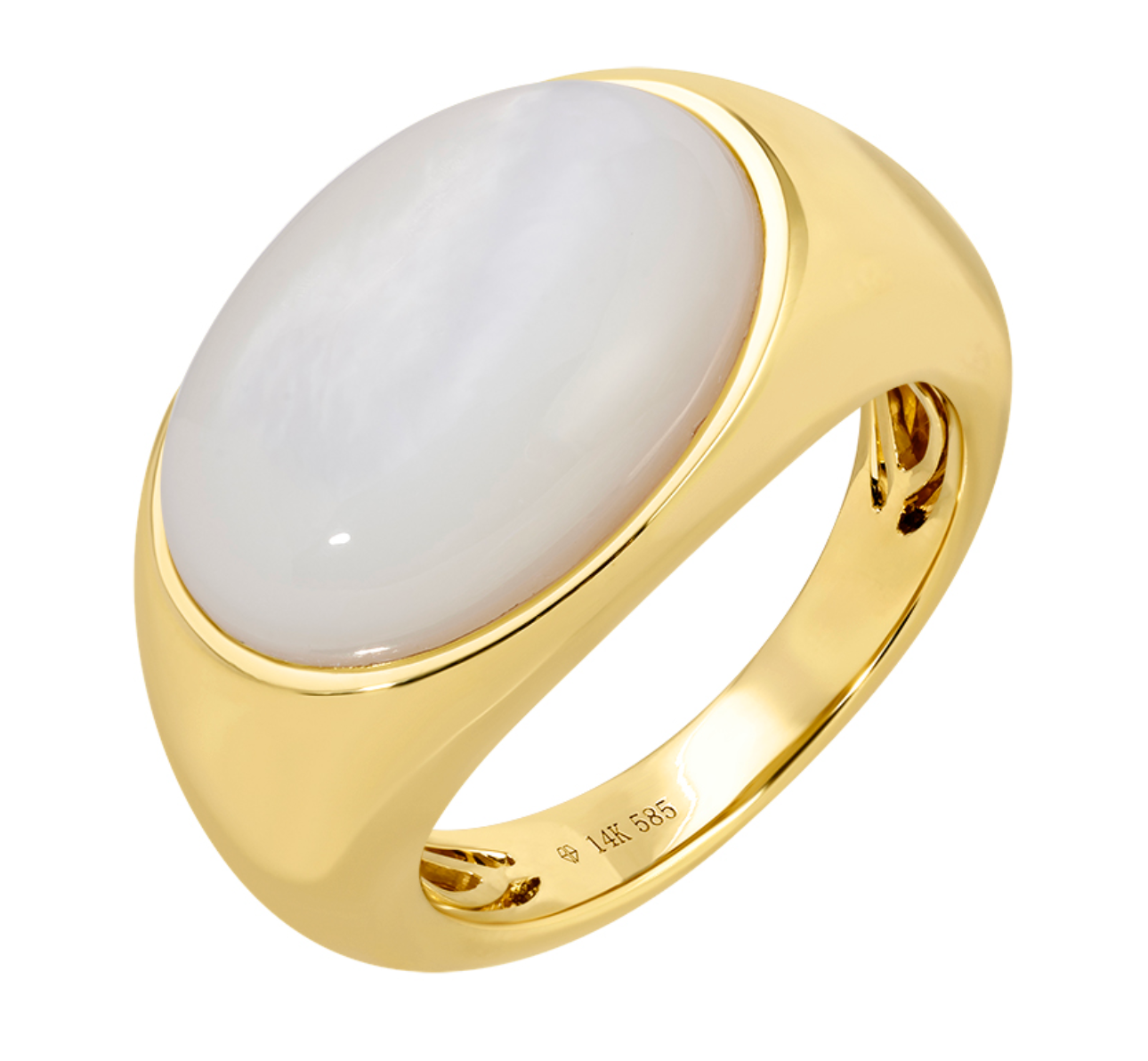 Yellow Gold Mop Dome Ring