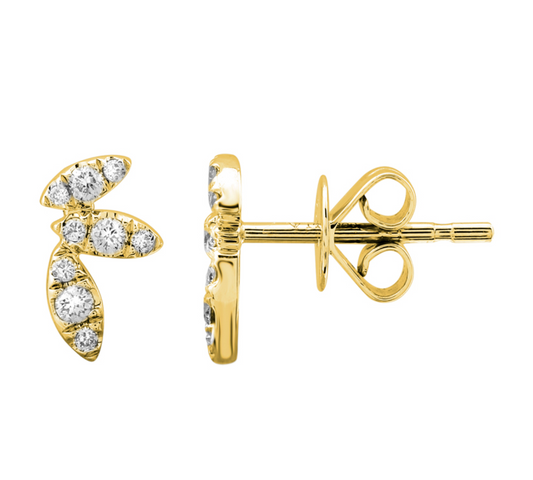 Yellow Gold Diamond Stud Earrings