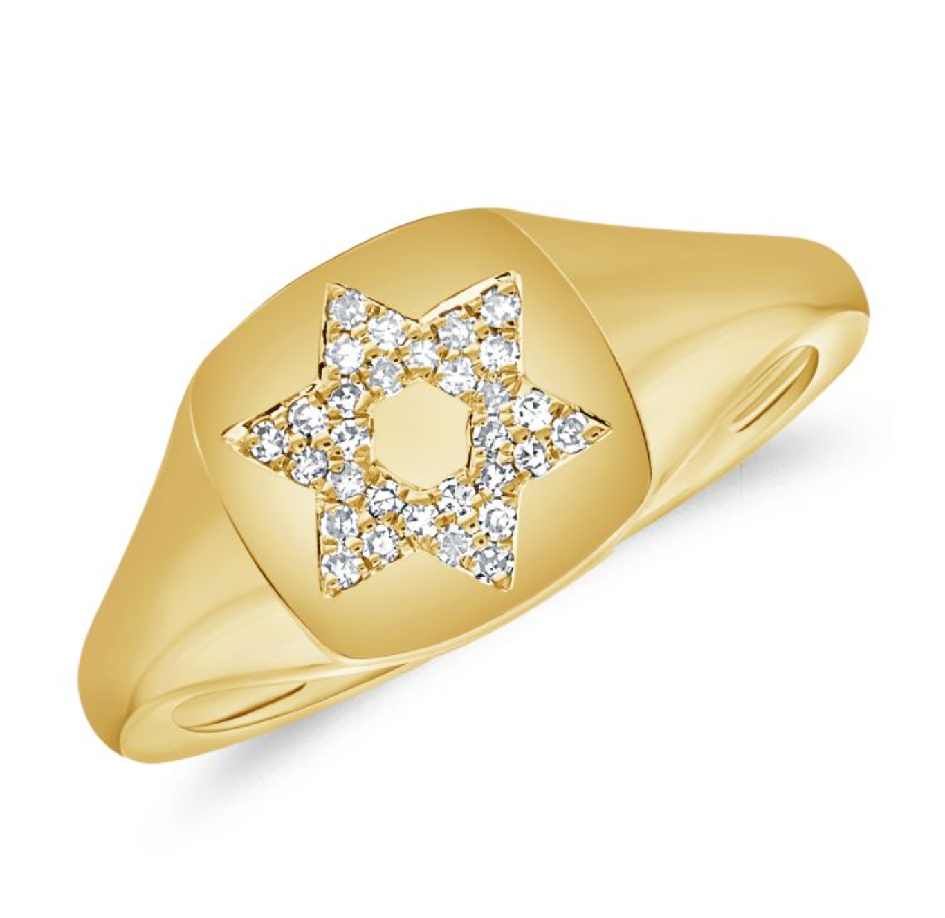 Diamond star of David pinky ring