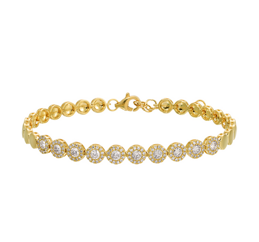 Illusion Round Half Way Diamond Bracelet