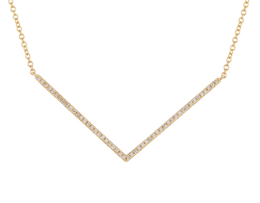 Diamond V shape necklace