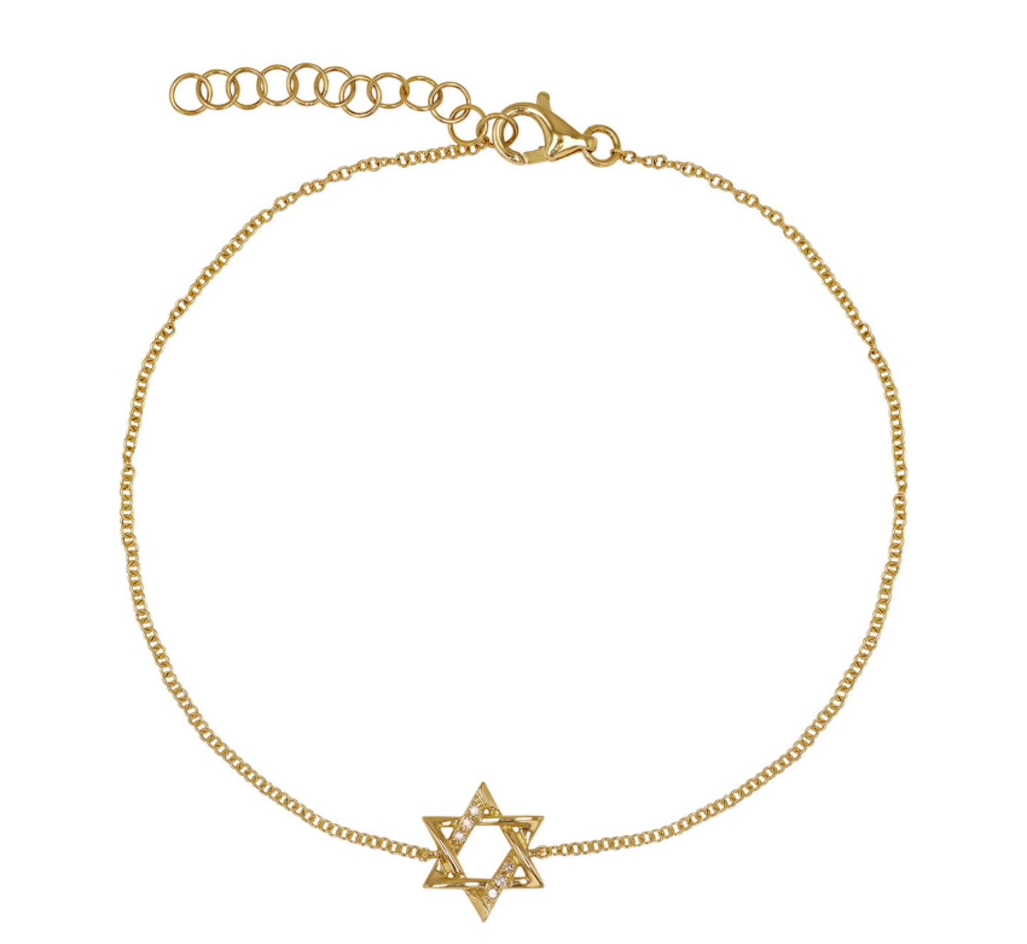 Diamond Star Of David Bracelet