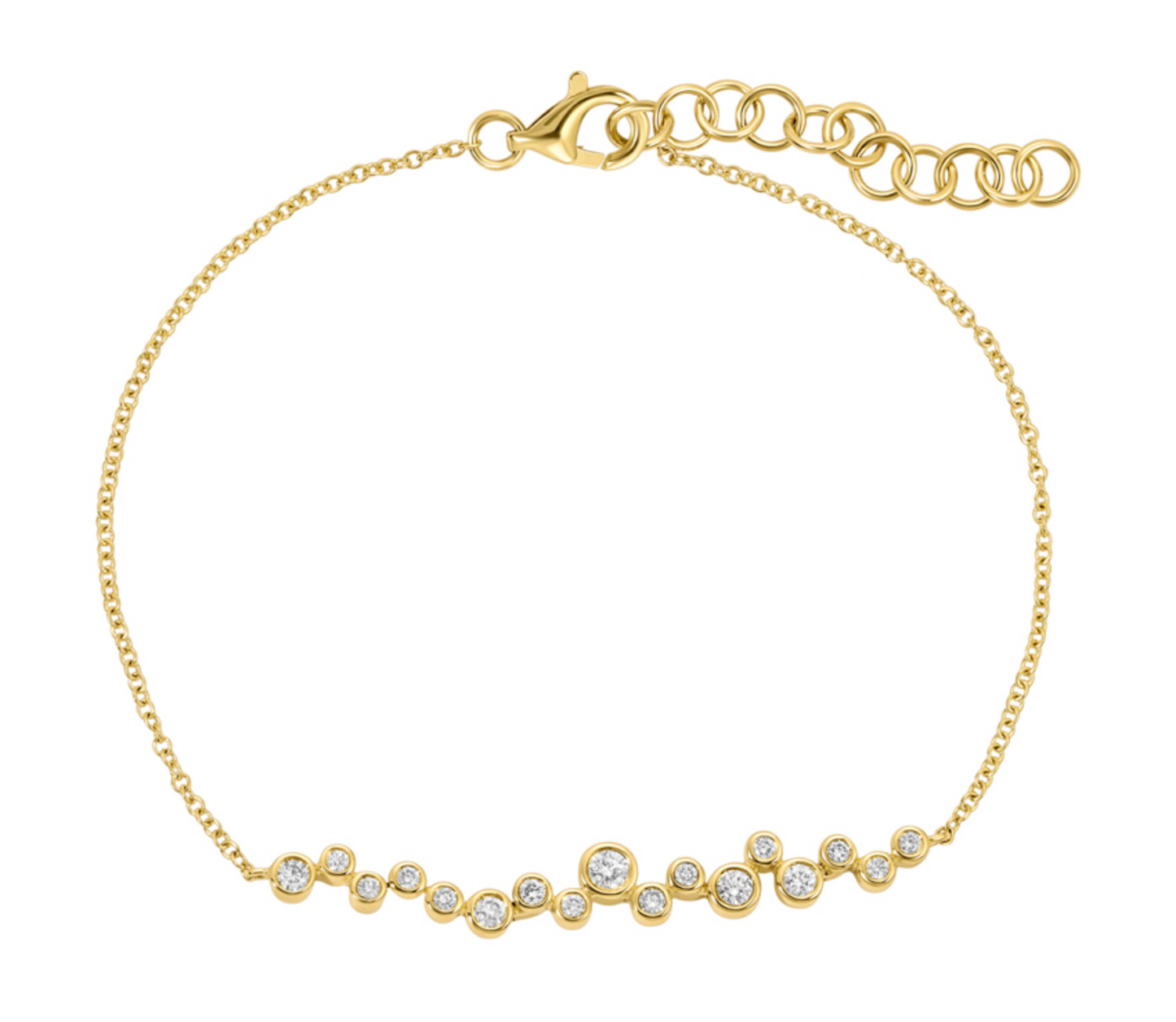 Scattered Bezel Diamond Chain Bracelet