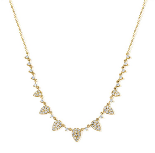 Diamond Pear Cluster Station Necklace