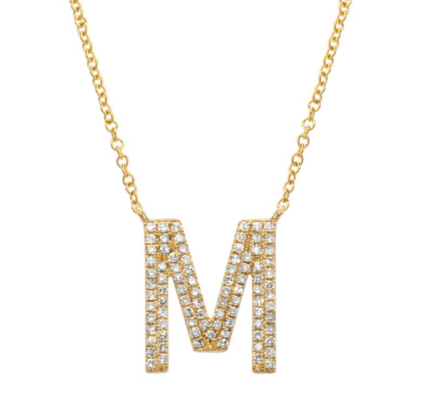 Two Row Diamond M Necklace