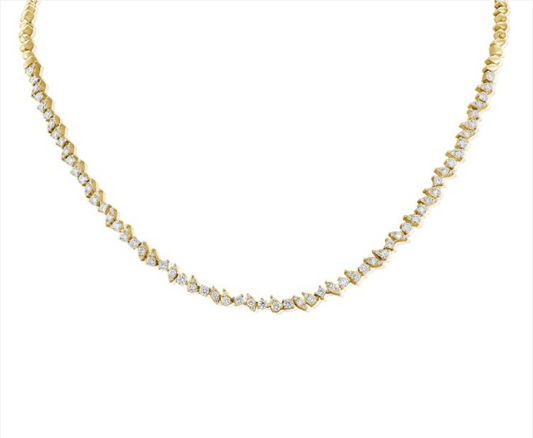 Round and Princess Cut Multi Shape Necklace