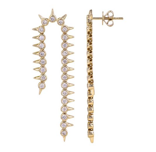 Diamond Hanging Spike Earrings