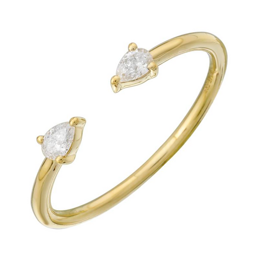 Pear Shape Diamond Open Ring