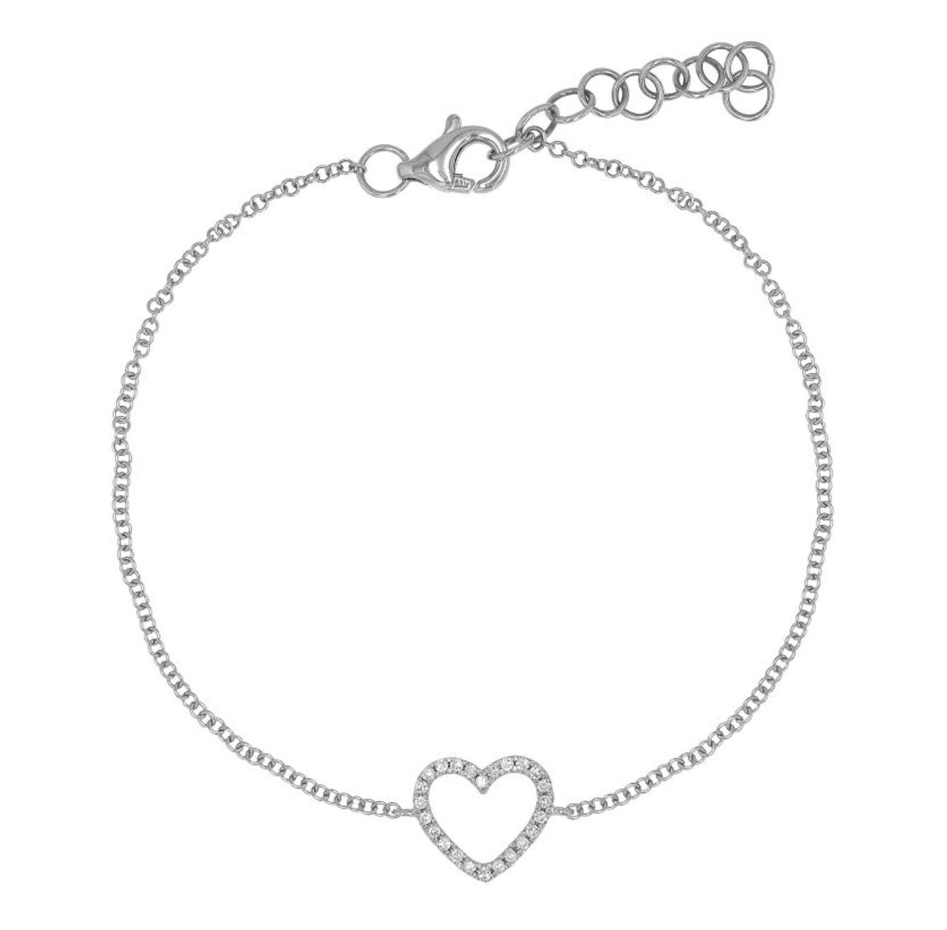 Open Heart Diamond Bracelet