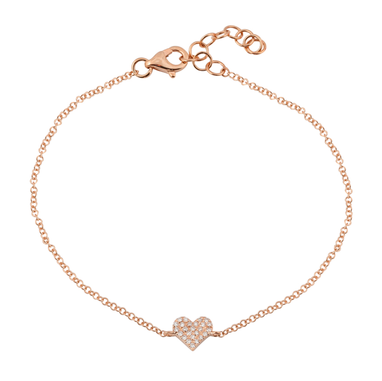 Pave Diamond Heart Bracelet