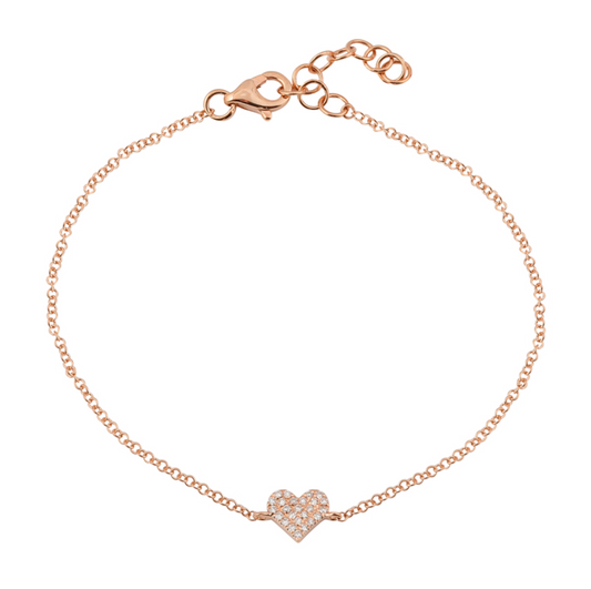 Pave Diamond Heart Bracelet