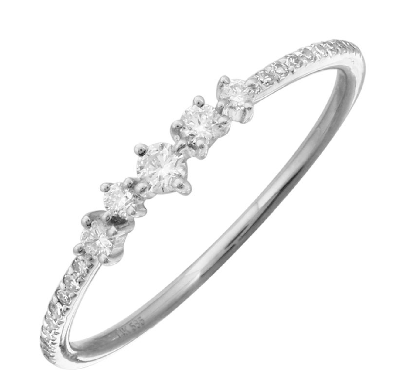 Scattered Prong Diamond Ring