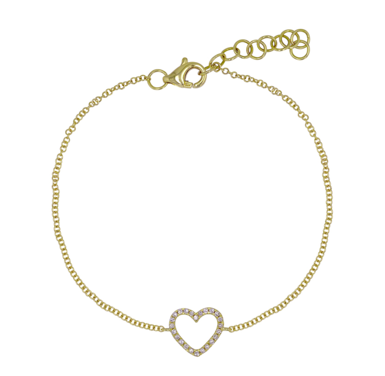 Open Heart Diamond Bracelet