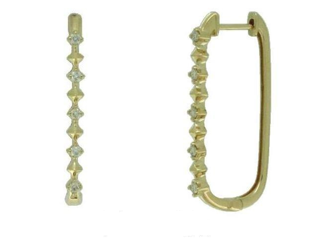 Rectangle Diamond and Gold Hoops