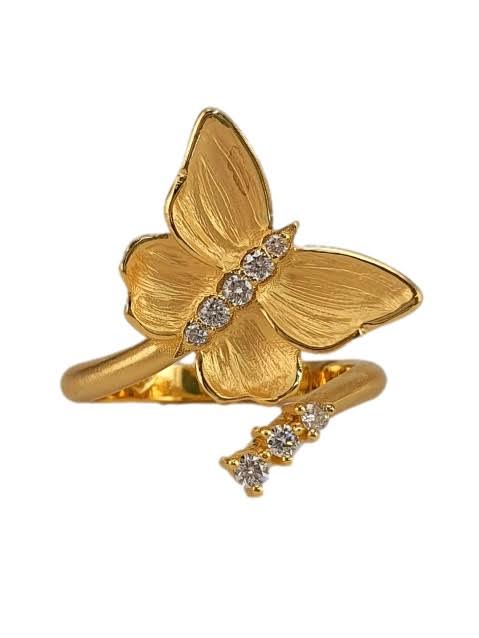 Matte Diamond Butterfly Ring