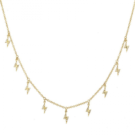 Diamond Hanging Lightening Bolt Necklace