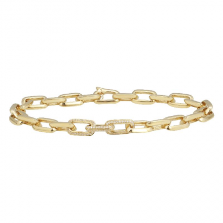 Link Bracelet with 3 Diamond Link Center