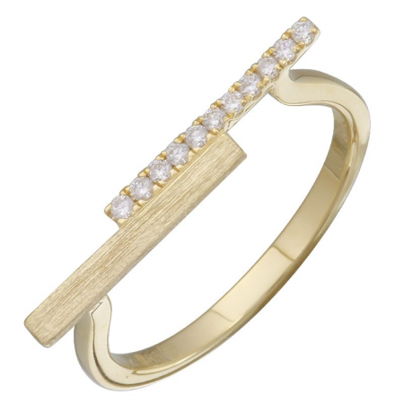 Double Lined Sand Finished Diamond Ring