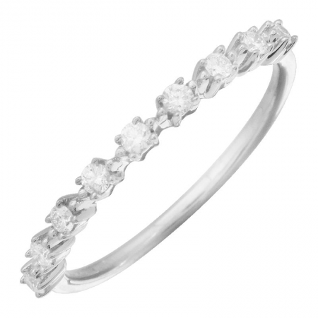 Four Prong Halfway Diamond Ring