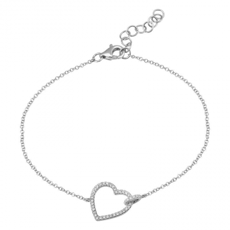 Diamond Heart Bracelet with Link