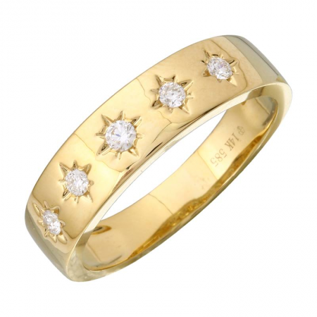 Diamond Ring with 5 Stars