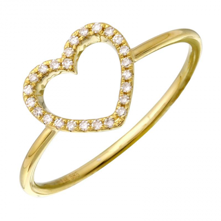 Outline Heart Diamond Ring