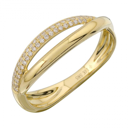 Diamond and gold twisted ring