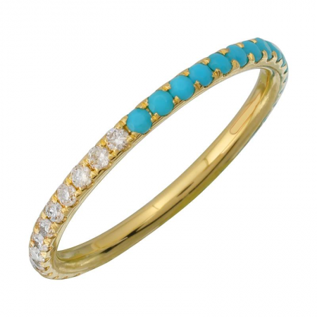 Diamond and Turquoise Eternity Band