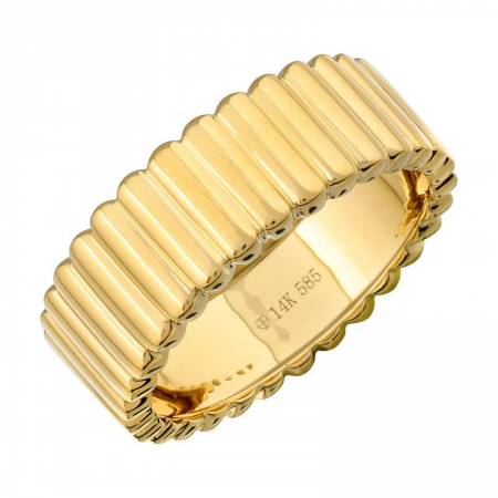 Ribbed Gold Ring