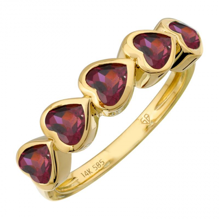 Heart Shape Rhodolite Ring