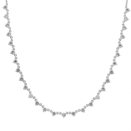 Three Prong Diamond Necklace