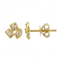 Multi Shape Diamond Stud Earring