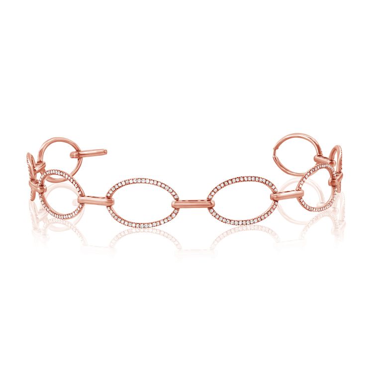 Diamond Oval Link Bracelet
