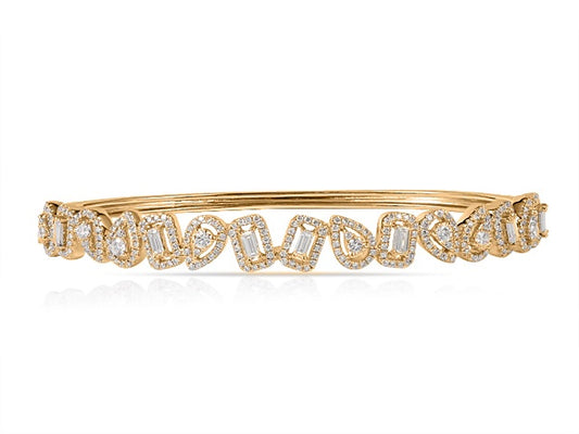 Pear and Baguette Diamond Bangle