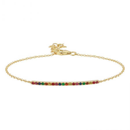 Multicolored Gemstone Bar Bracelet