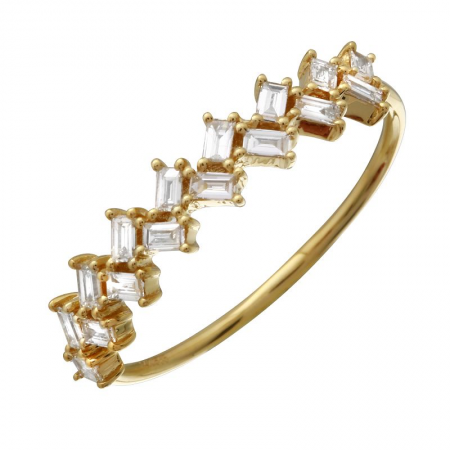 Diamond Baguette Double Layered Ring