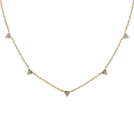 Round Diamonds Set in Triangle Necklace