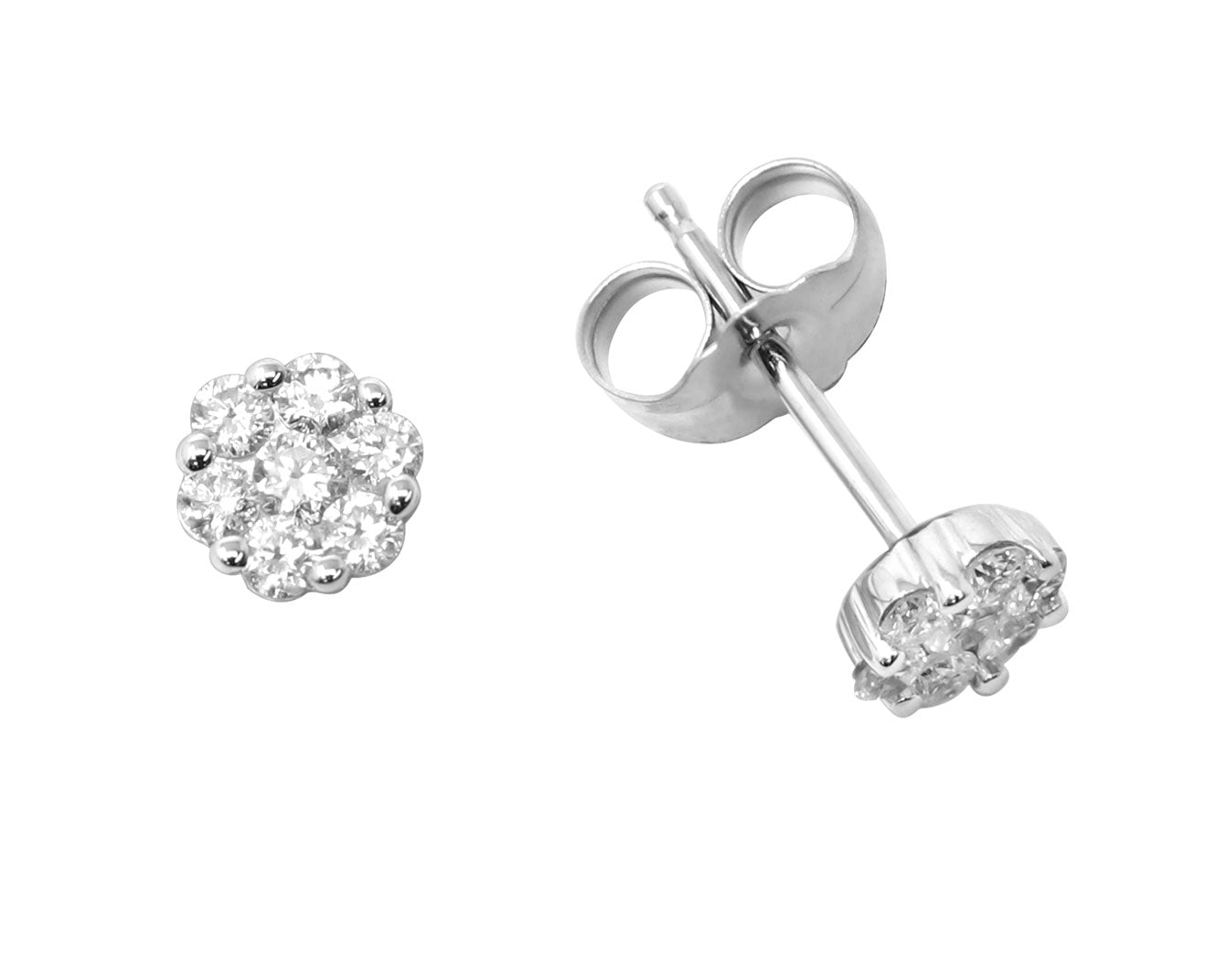 Diamond Cluster Stud 0.24tcw