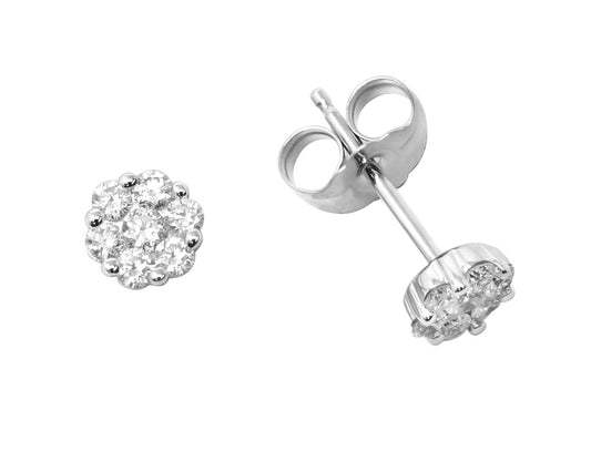 Diamond Cluster Stud 0.24tcw