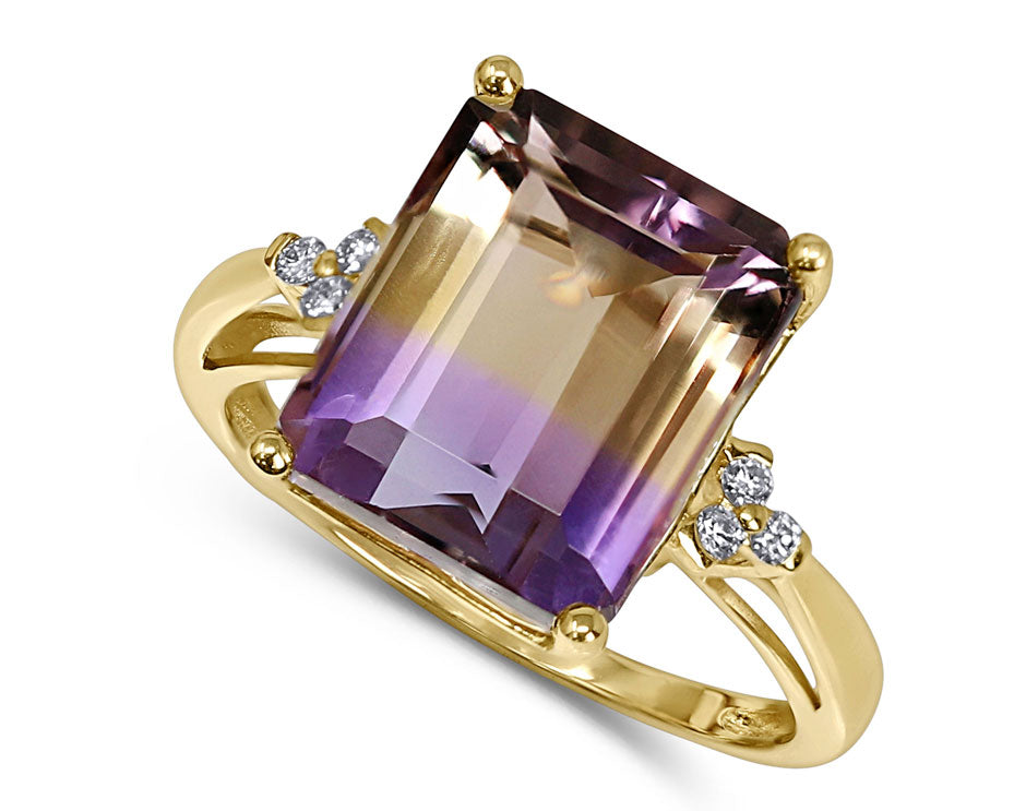 Ametrine and Diamond Ring