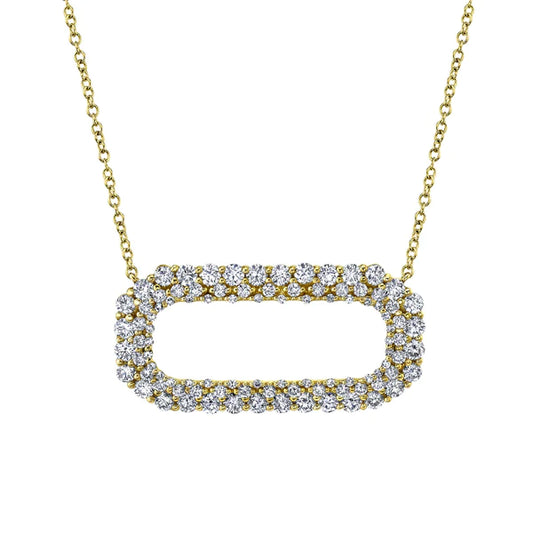 Rectangle Diamond Pendant Necklace