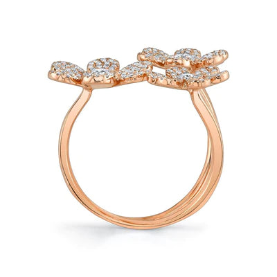 Triple Flower Diamond Ring