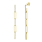Diamond Paperclip Hanging Earrings
