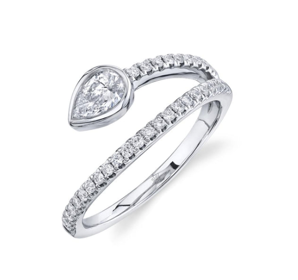 Diamond Wrap Ring with Pear