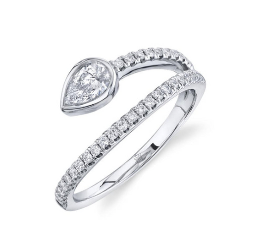 Diamond Wrap Ring with Pear