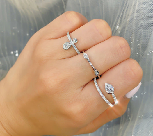 Diamond Wrap Ring with Pear