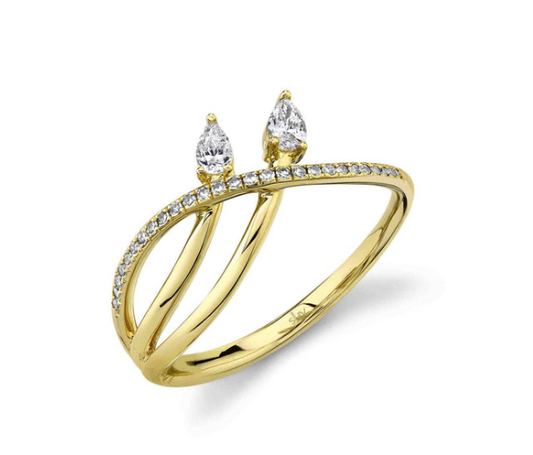 Diamond Pear Layered Ring