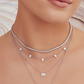 Five Hanging Diamond Pear Cluster Necklace